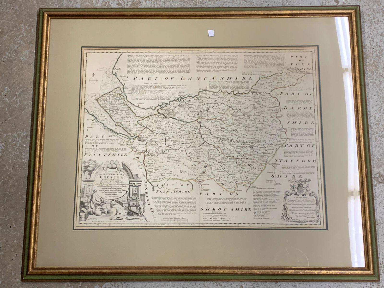 Antique Engraved Map of Chester, England (1 of 6)