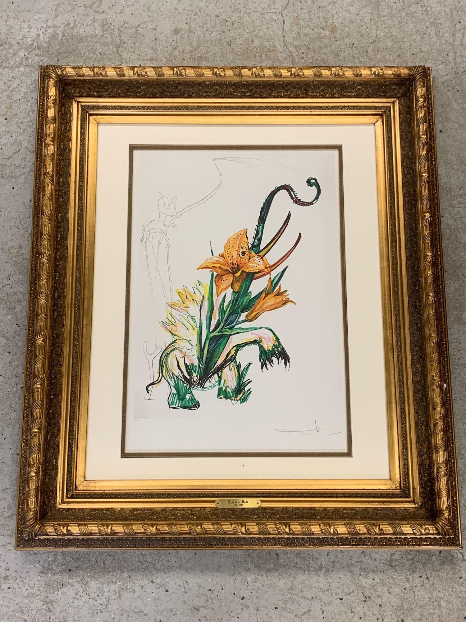 Salvador Dali. Signed Lithograph, Elephant Lily (1 of 7)