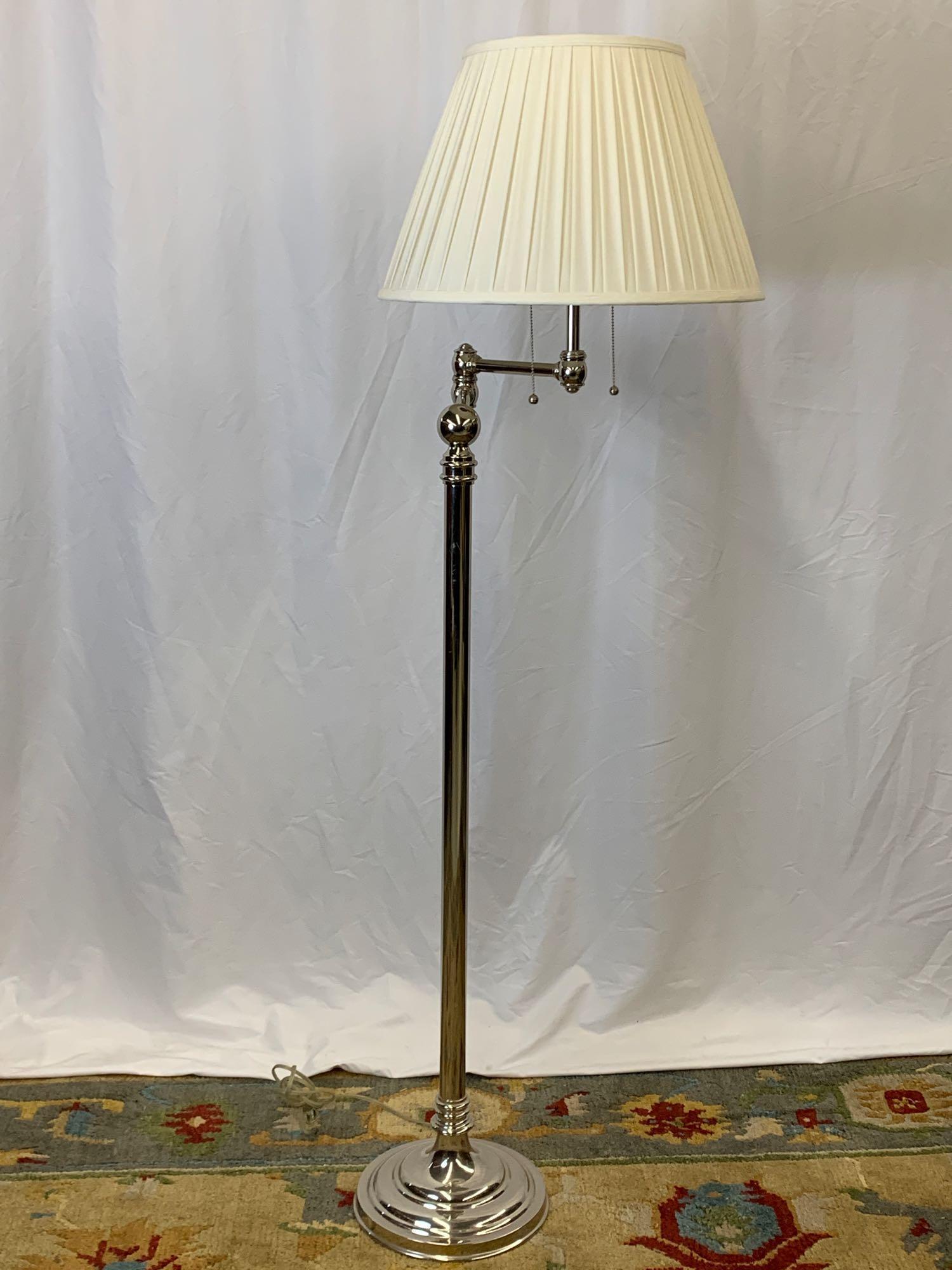 Ralph Lauren Chrome Swing Arm Floor Lamp (1 of 6)