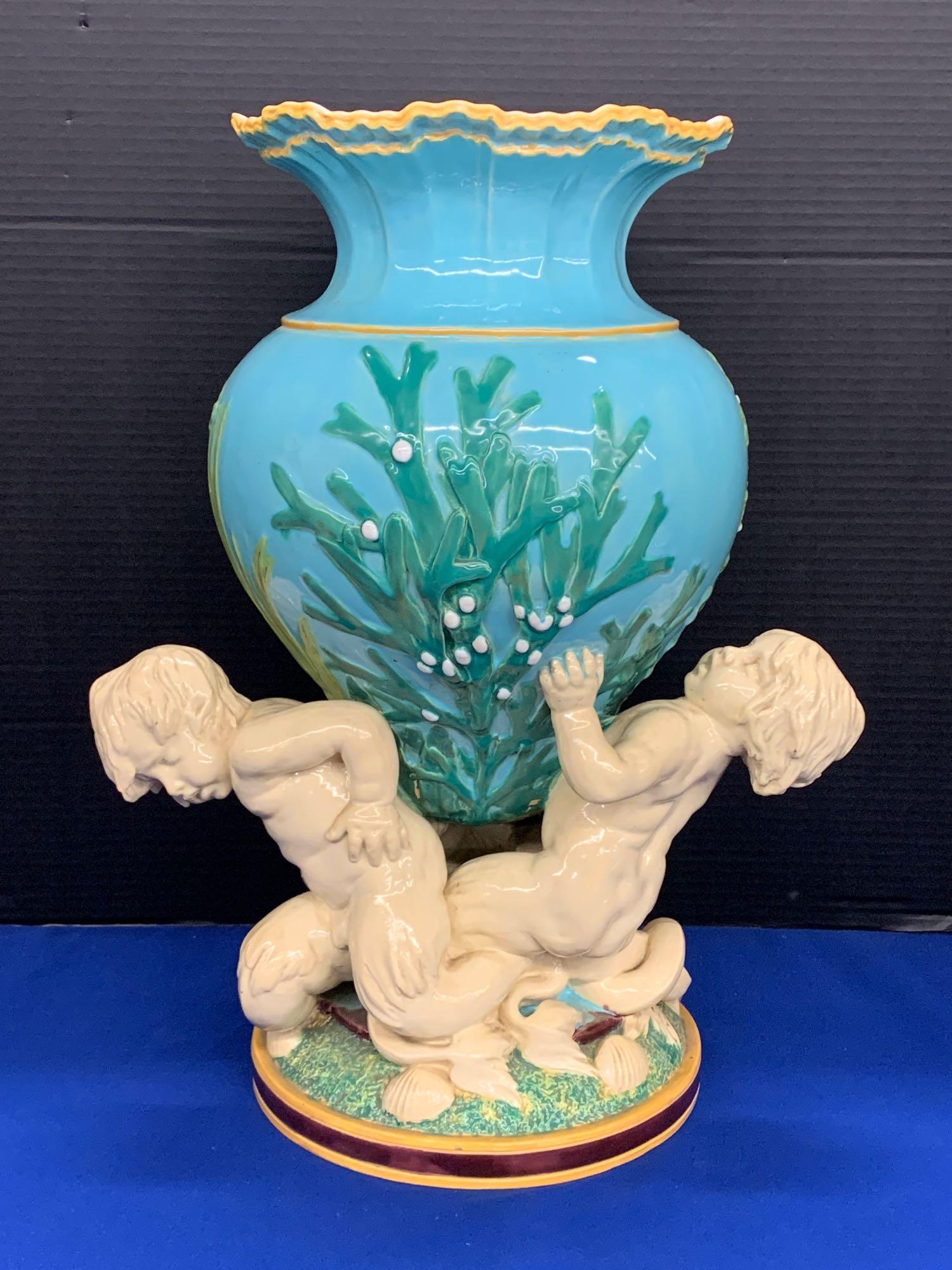 Minton Majolica Triton Vase (1 of 6)