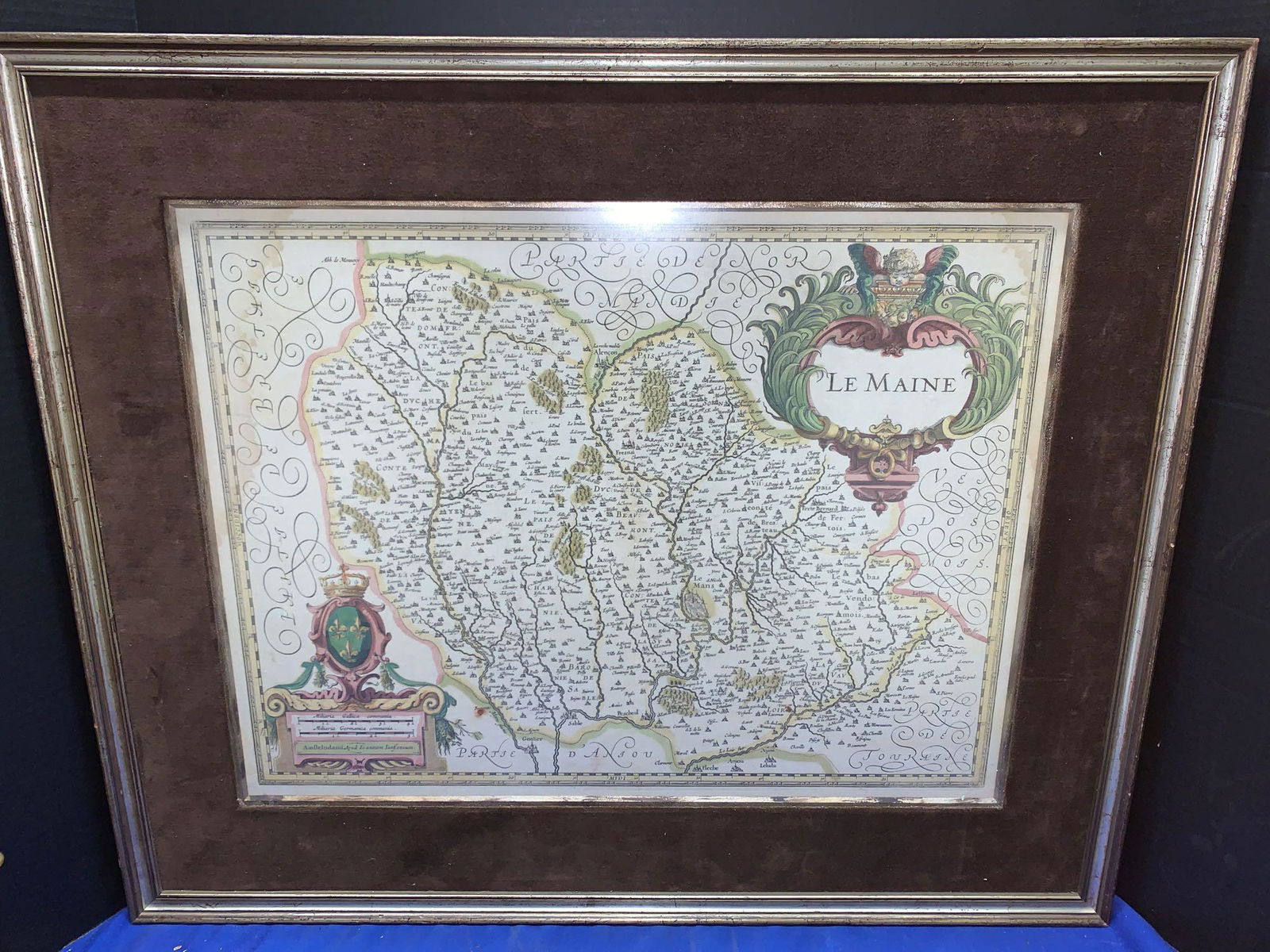 Hand Colored Map of Le Maine Province France (1 of 5)