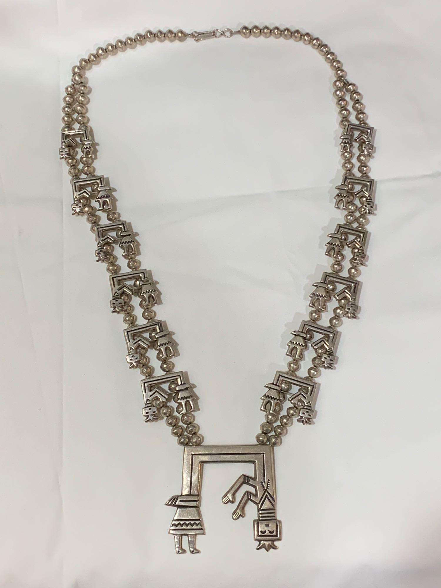 Navajo Yei Squash Blossom Necklace (1 of 5)