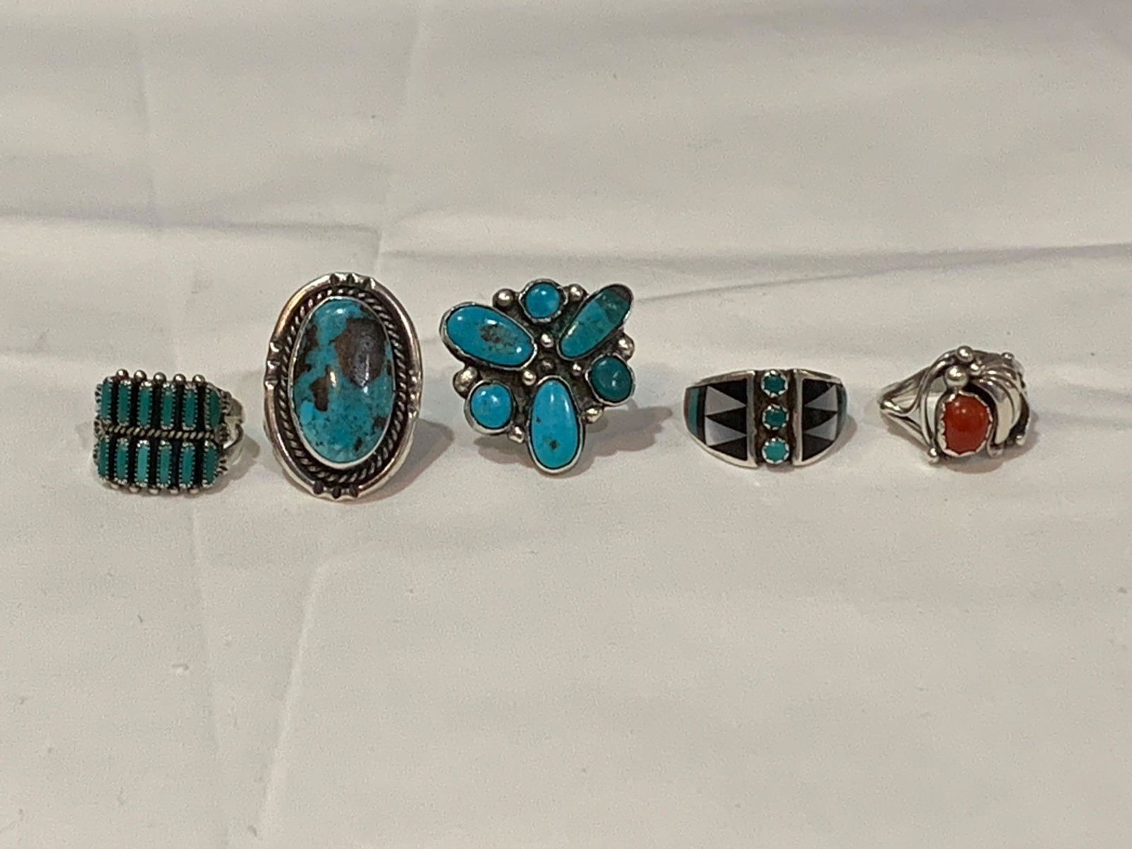 Five Silver Southwestern Rings (1 of 7)
