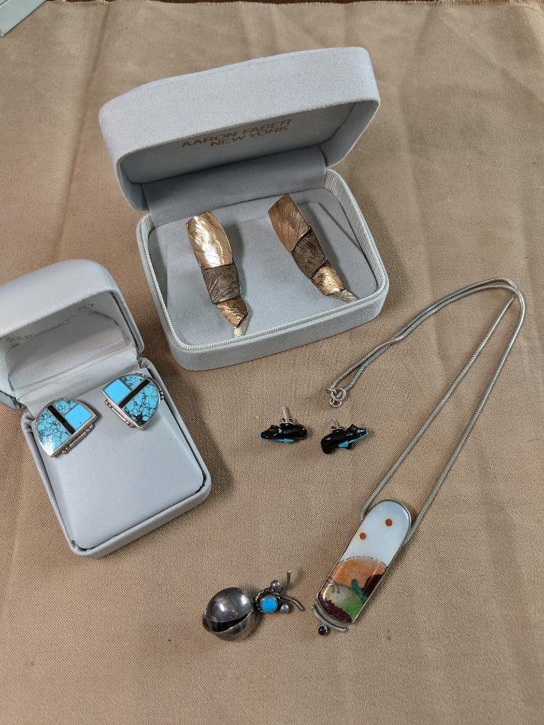Southwestern Sterling Jewelry Grouping (1 of 9)