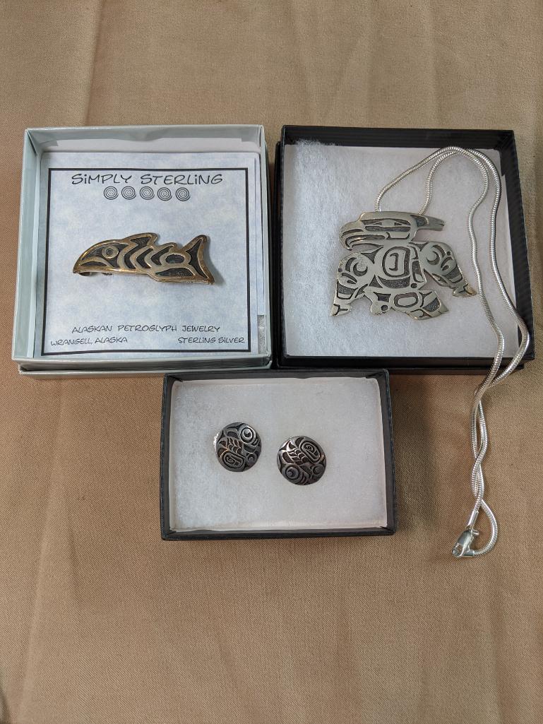 Three-Pc. Southwestern Sterling Jewelry Grouping (1 of 8)