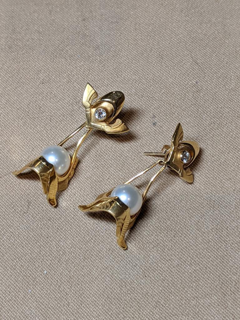 Pearl and Diamond Earrings (1 of 2)