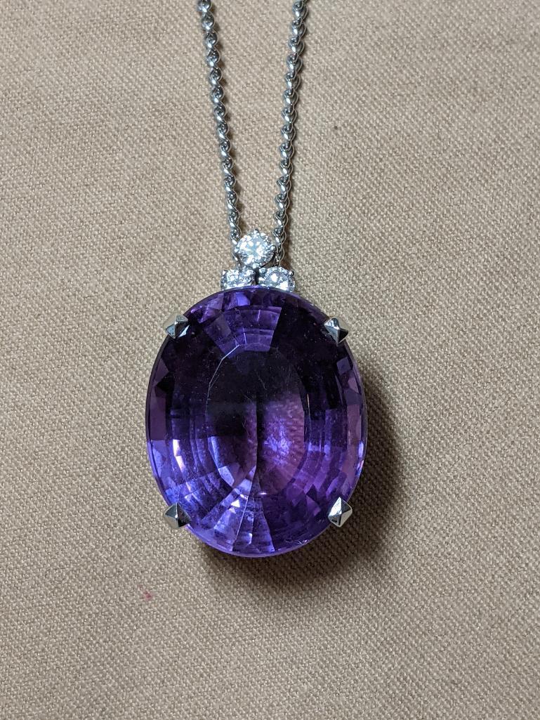 Amethyst and Diamond Pendant (1 of 4)