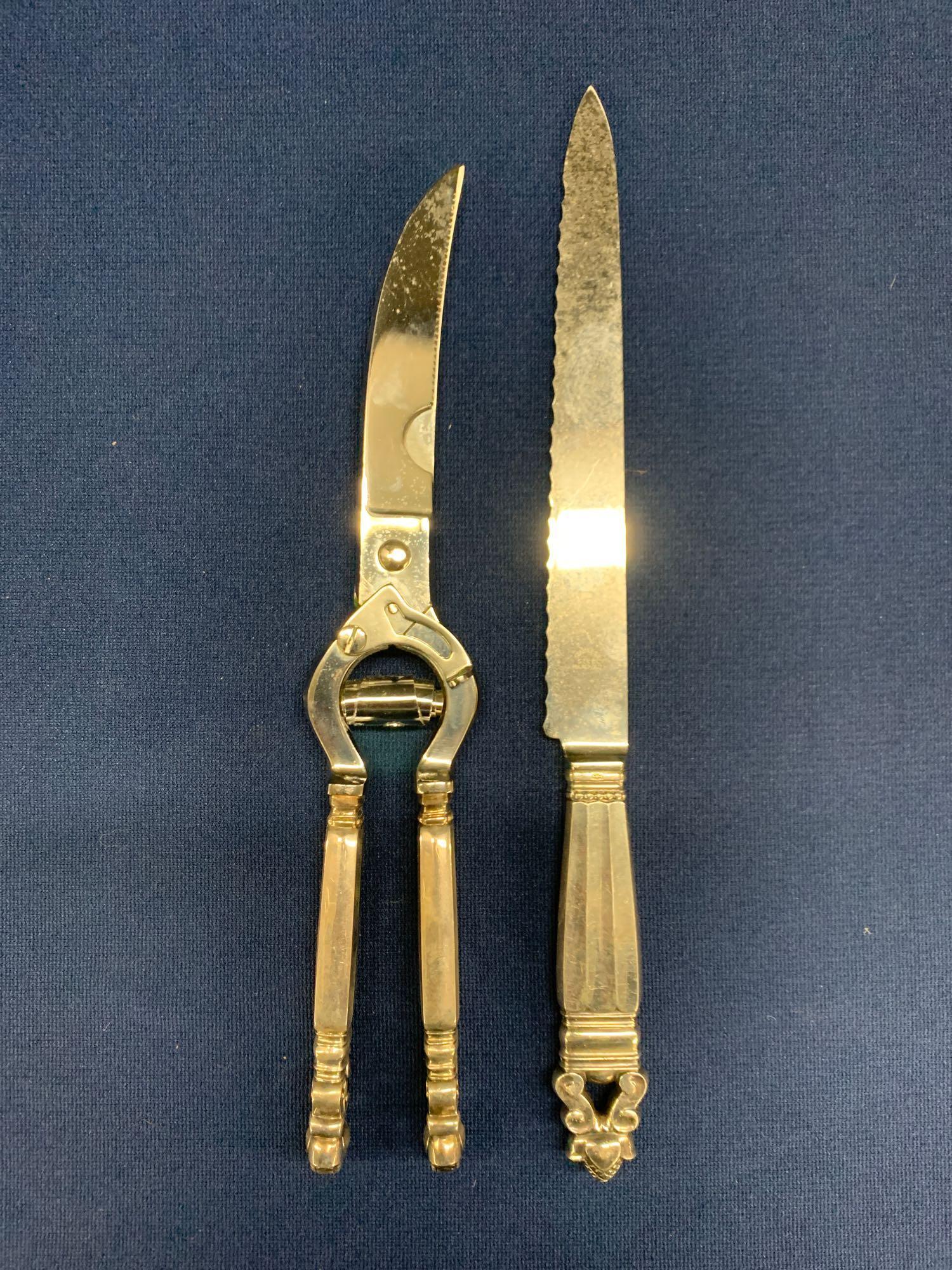 Georg Jensen Silver Carving Knife and Shears (1 of 5)