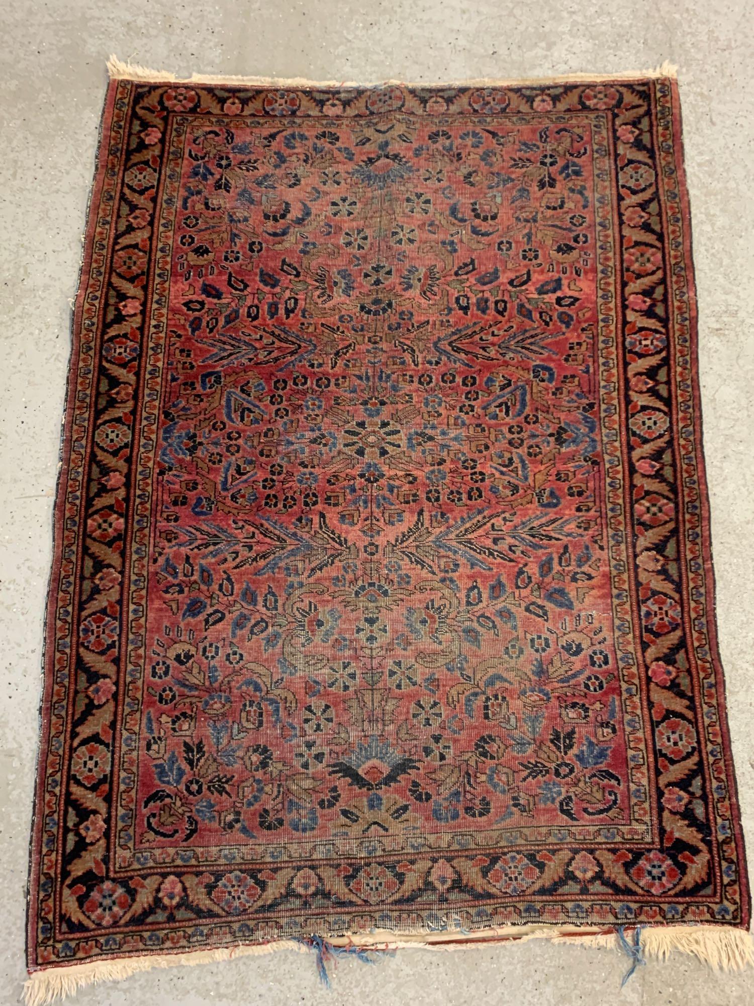 Persian Sarouk Area Carpet: 4ft 11in x 3ft 8in (1 of 6)