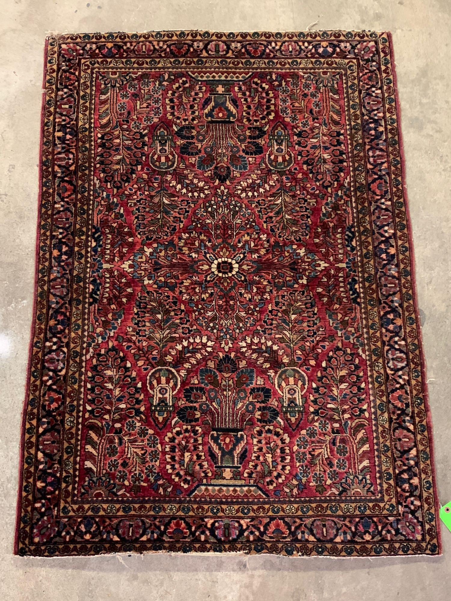 Persian Sarouk Area Carpet: 4ft 9in x 3ft 4in (1 of 5)