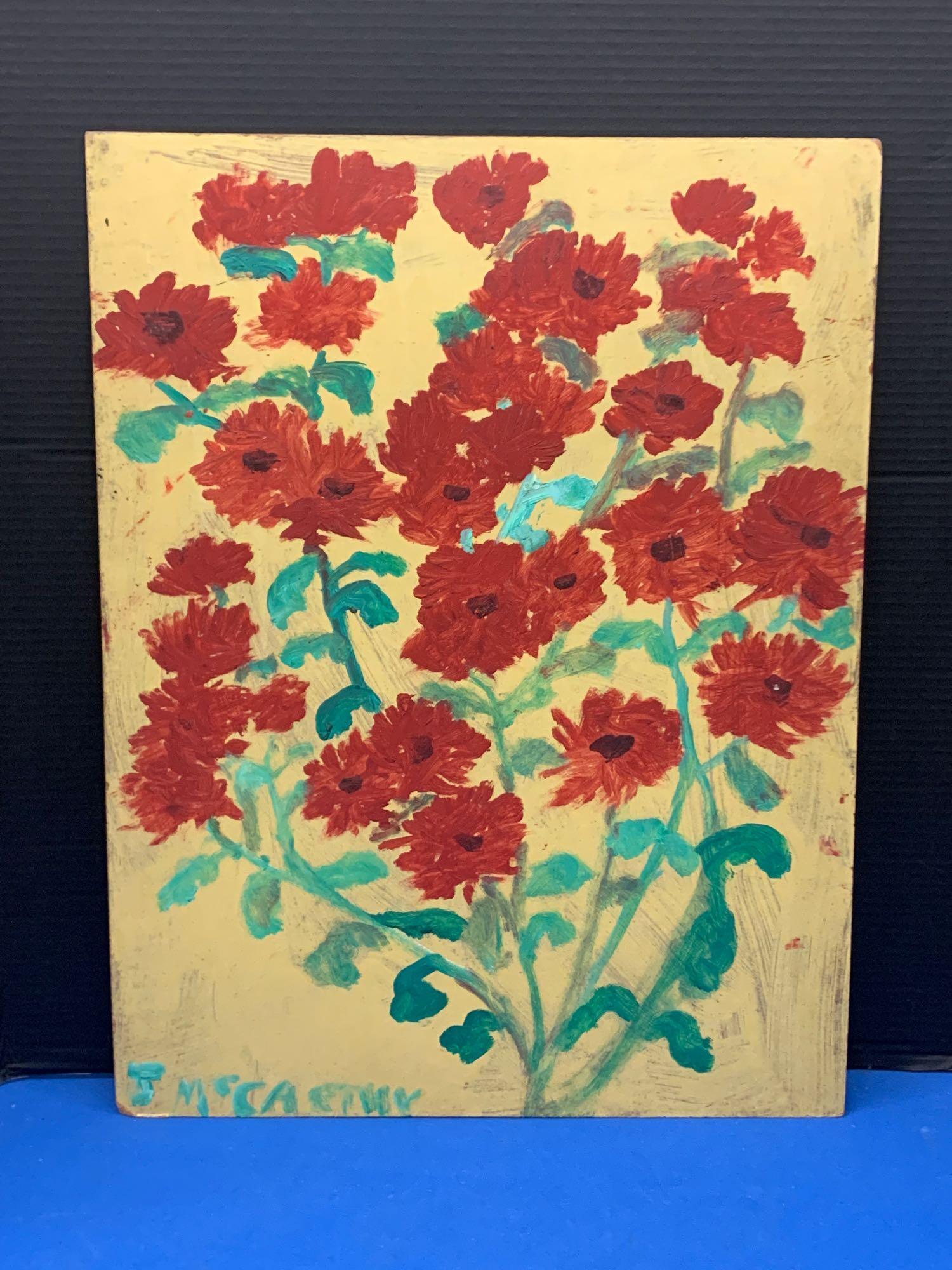 Justin McCarthy. Oil on Masonite, Red Anemone (1 of 4)