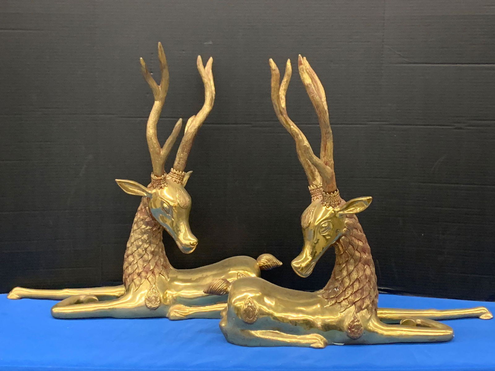 Pair of Brass Deer Sculptures (1 of 5)