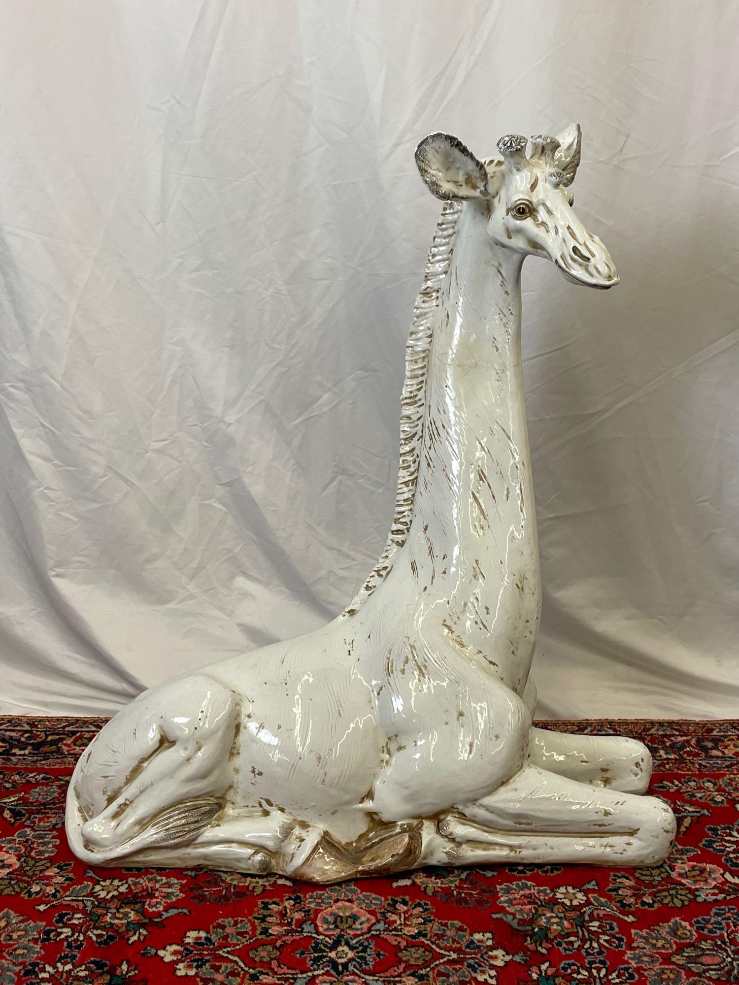 Large Italian Pottery Giraffe Sculpture (1 of 6)