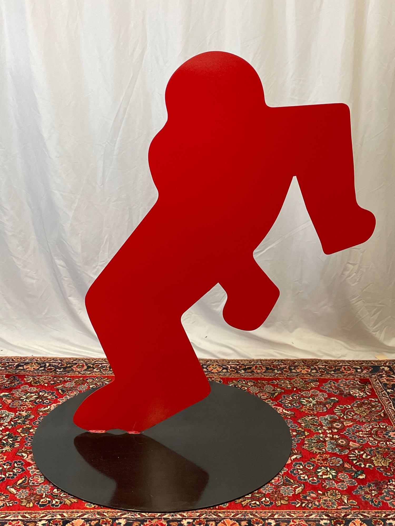 After Haring: Red Painted Metal Floor Sculpture (1 of 4)