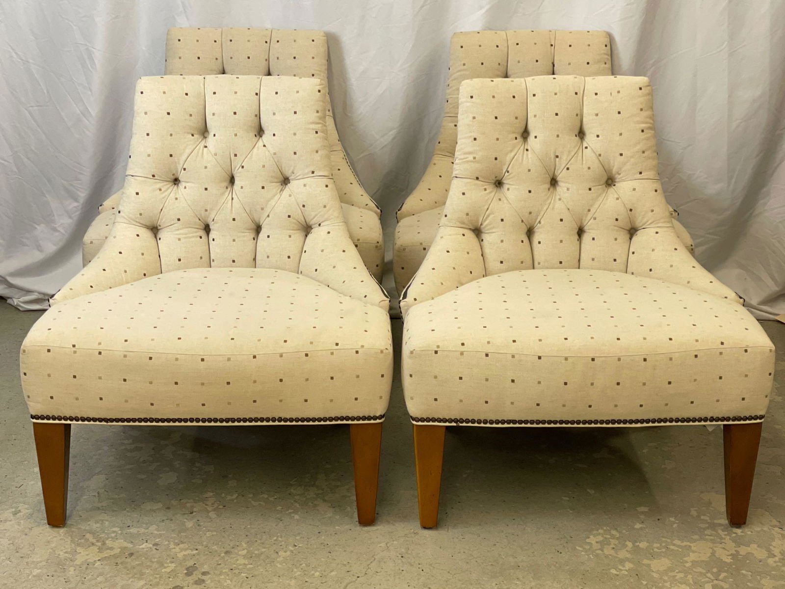 Four Baker Upholstered Lounge Chairs (1 of 4)