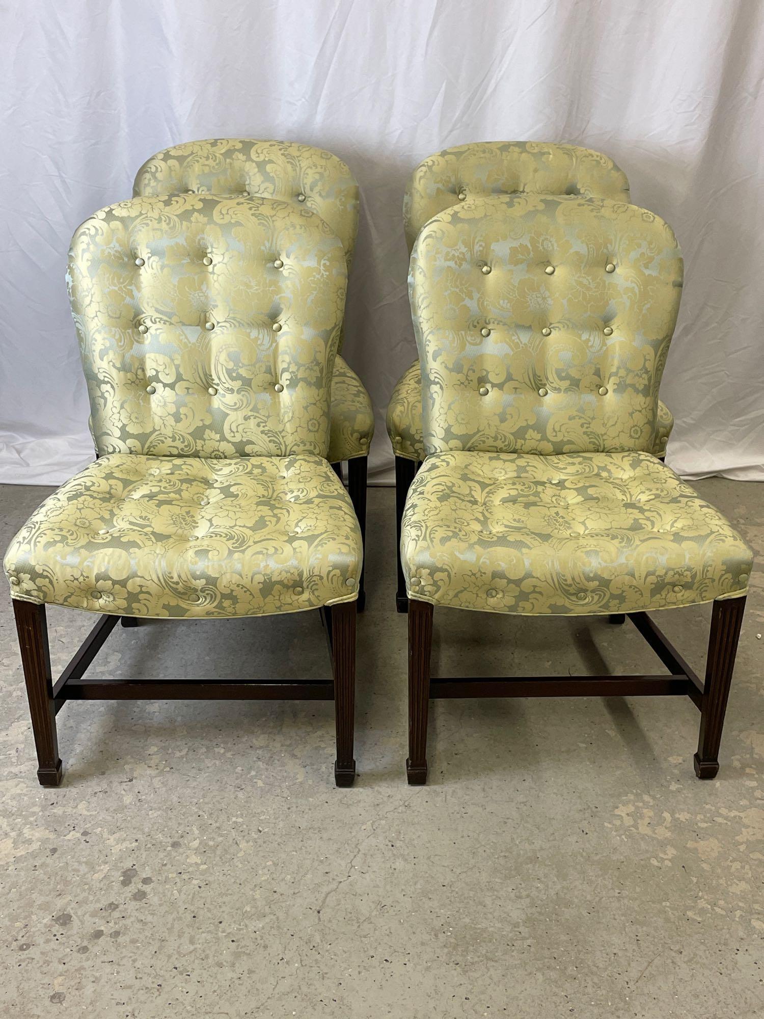 Four Silk Damask Upholstered Side Chairs (1 of 7)
