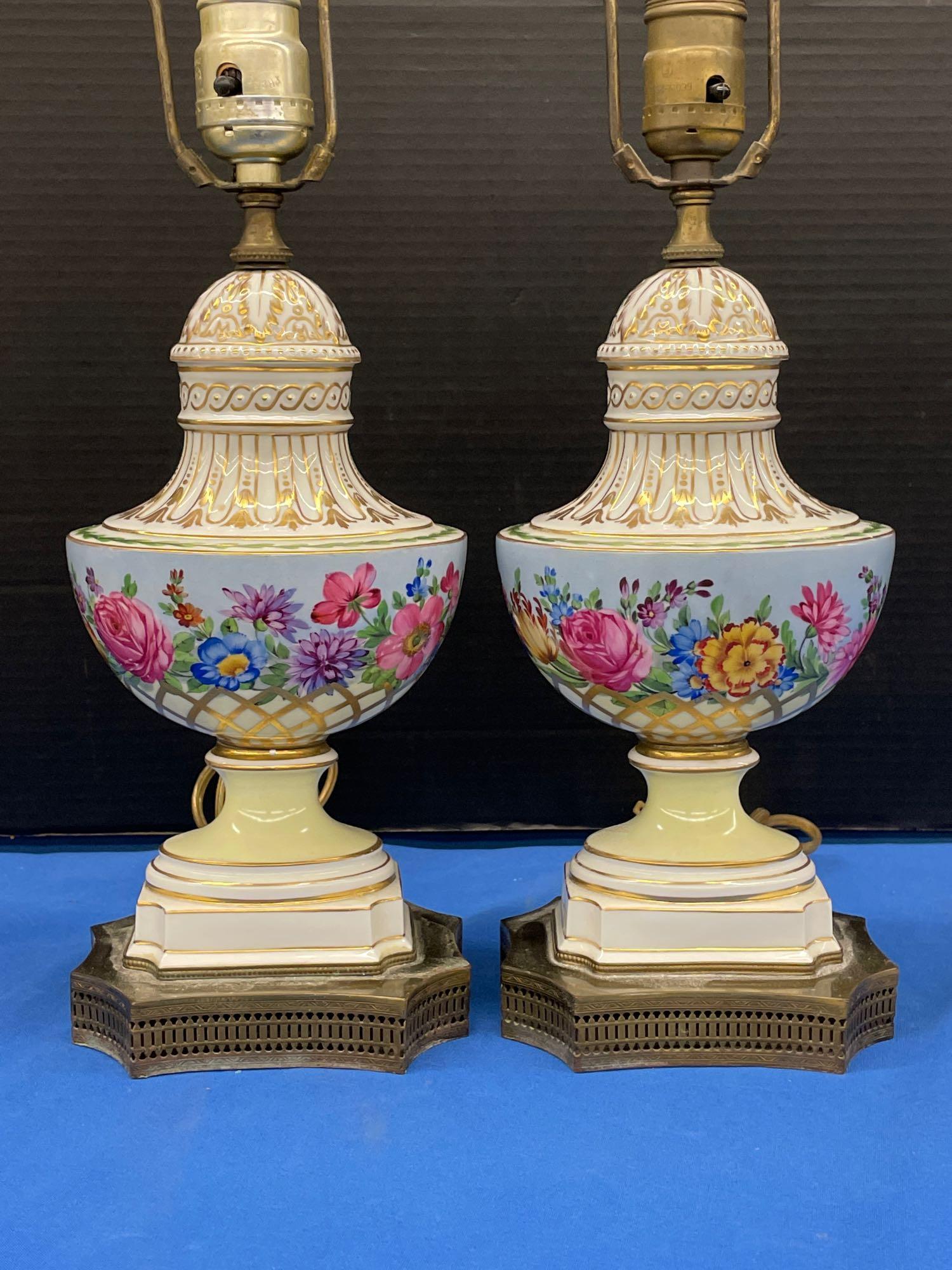Pair of Continental Porcelain Table Lamps (1 of 5)