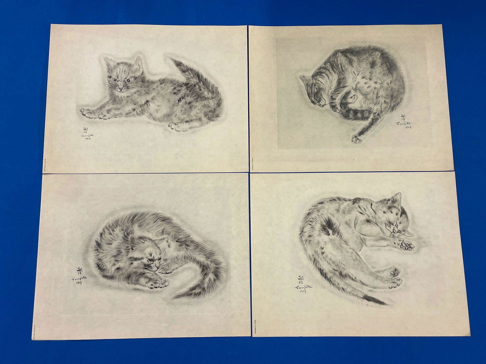 Leonard Tsuguharu Foujita. Four Etchings, Cats (1 of 5)