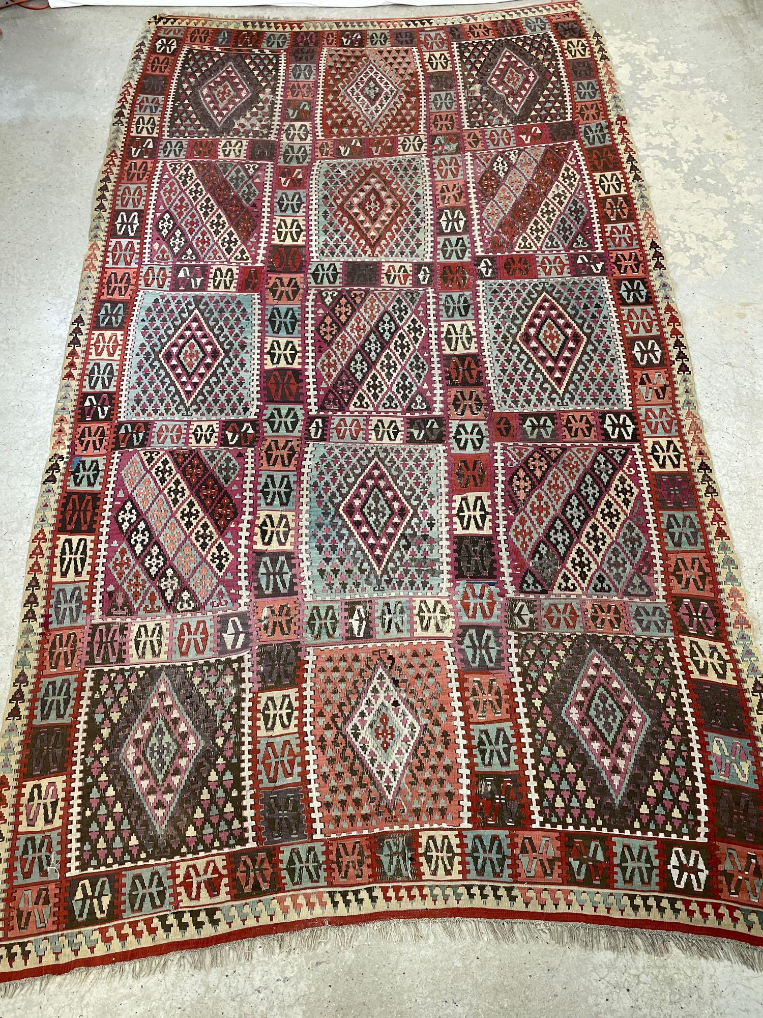 19th C. Anatolian Kilim Carpet, 11ft x 6ft 4in (1 of 8)