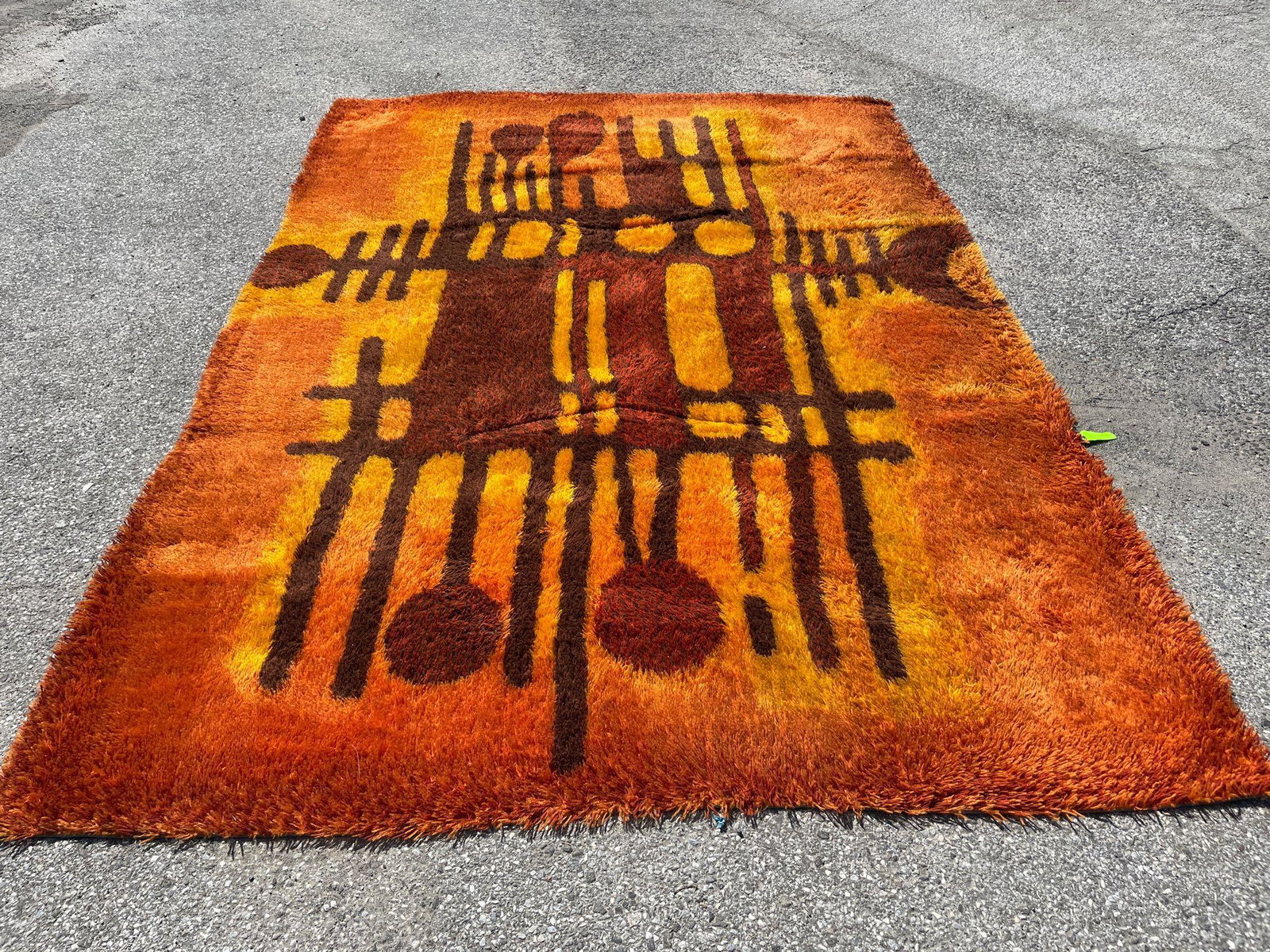 Midcentury Modern Shag Rug, 11ft 5in x 8ft (1 of 6)