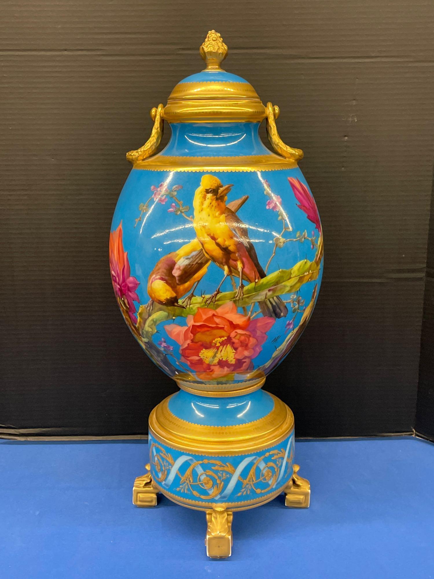 Large Continental Decorated Porcelain Urn (1 of 10)