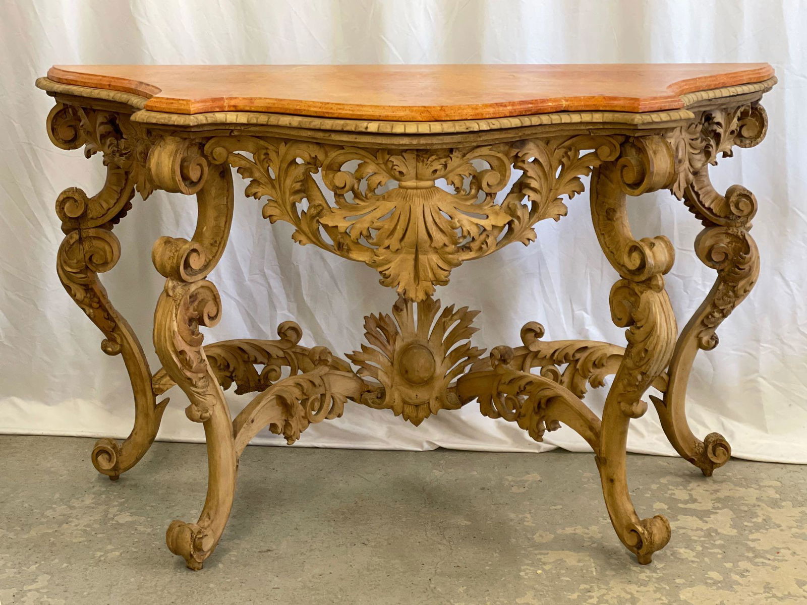 Continental Rococo Carved Pine Console Table (1 of 9)