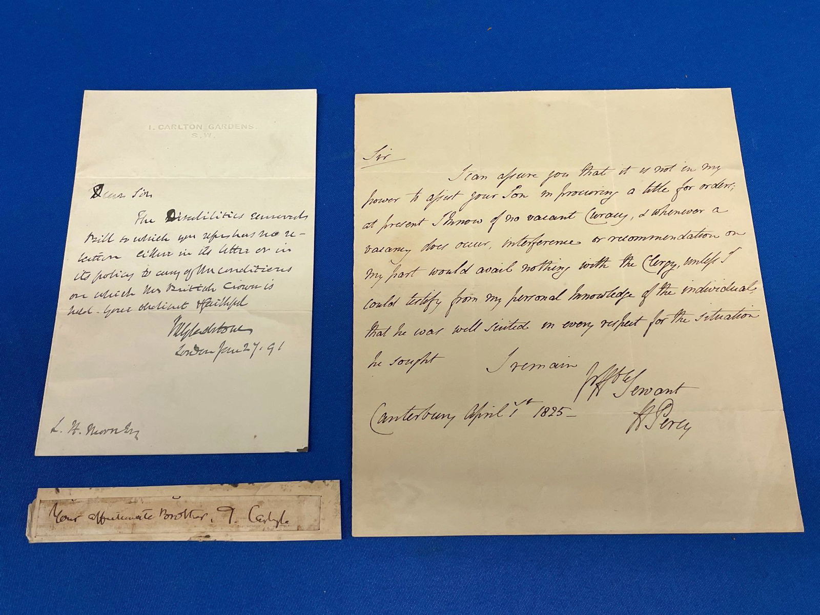 Three 19th C. British Autographs (1 of 4)