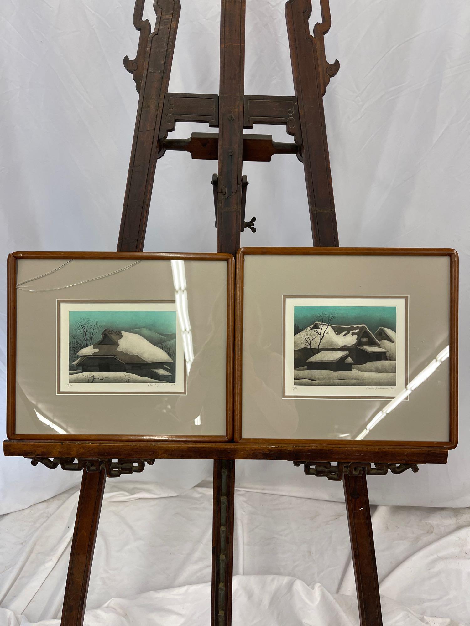 Pair of Koichi Sakamoto Framed Lithographs (1 of 10)