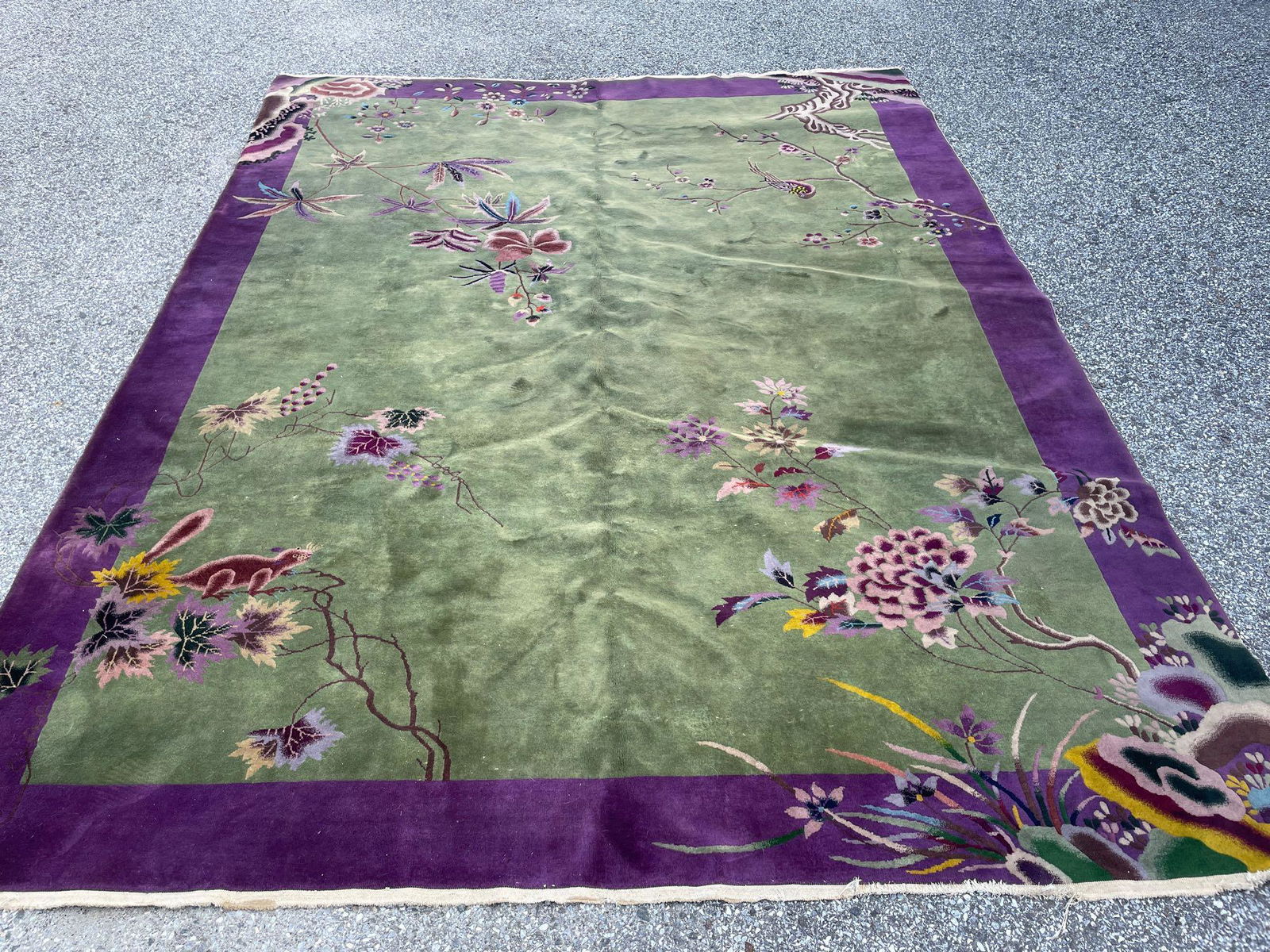 Chinese Art Deco Rm-size Carpet, 11ft 9in x 8ft10in (1 of 8)