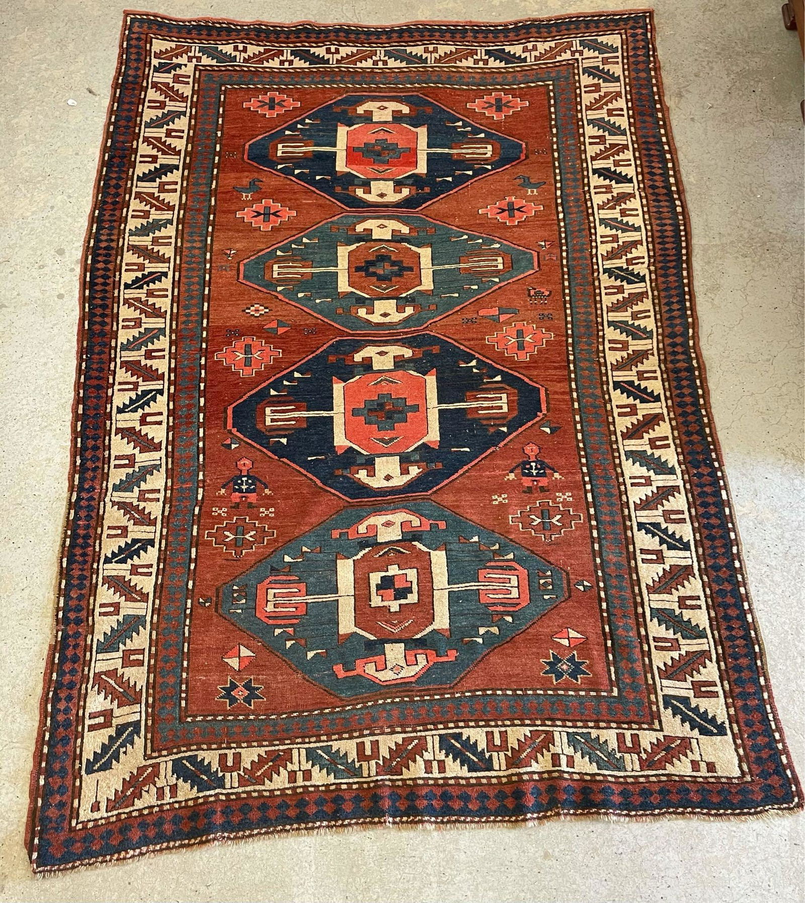 Caucasian Area Carpet, 7ft 10in x 5ft 6in (1 of 8)