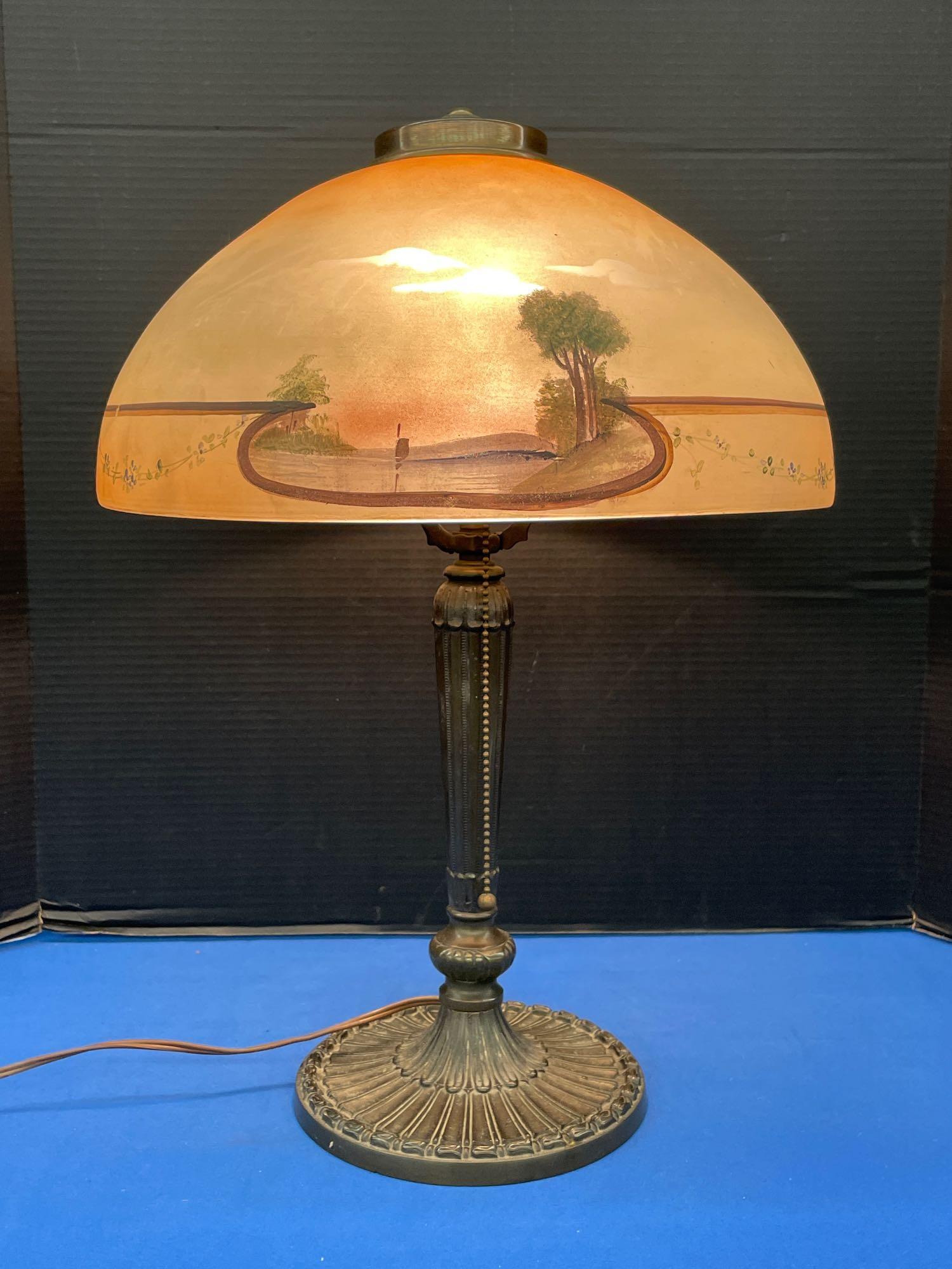Pittsburgh Reverse Painted Table Lamp (1 of 6)