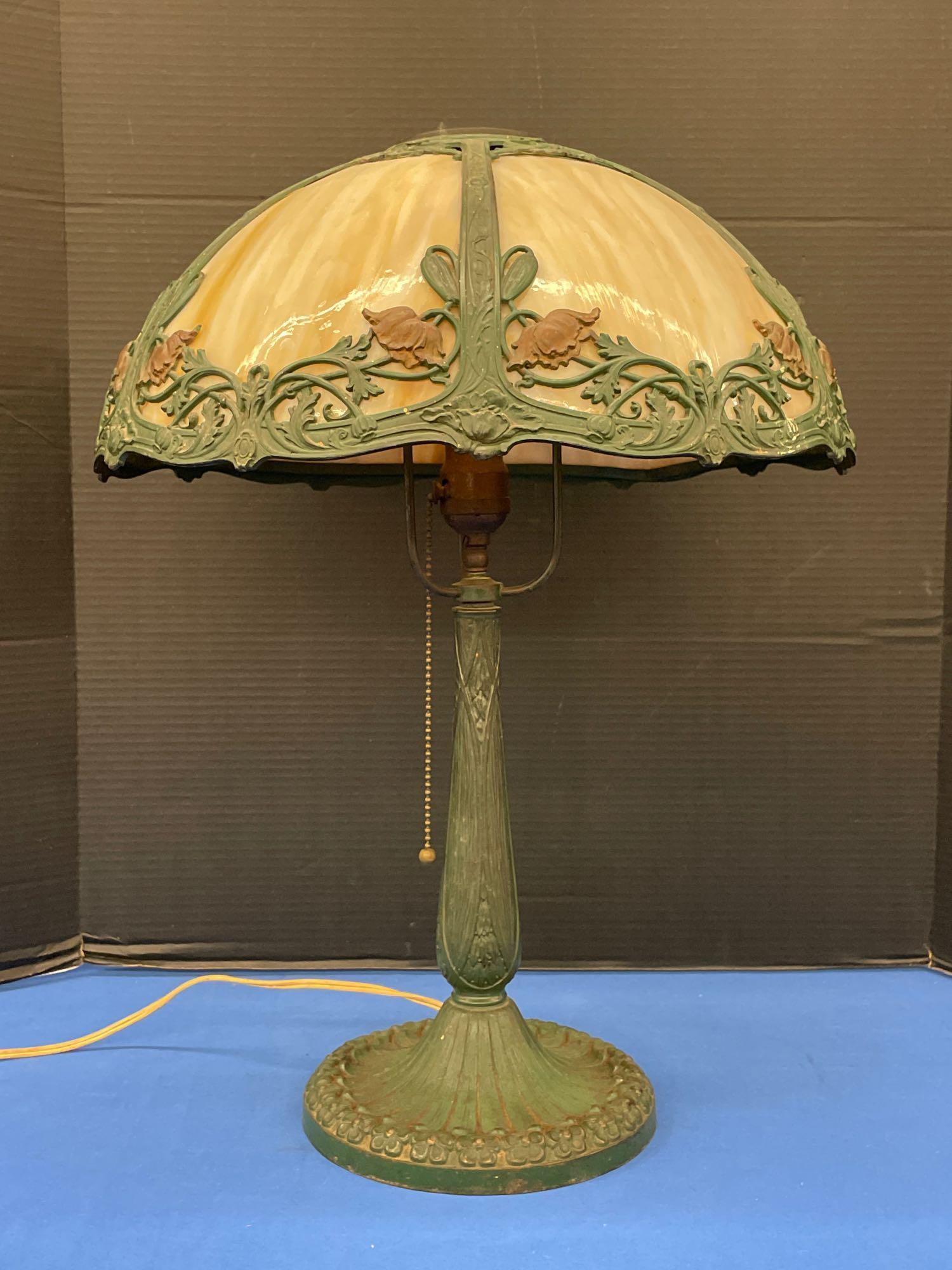 Miller Caramel Slag Glass Table Lamp (1 of 6)
