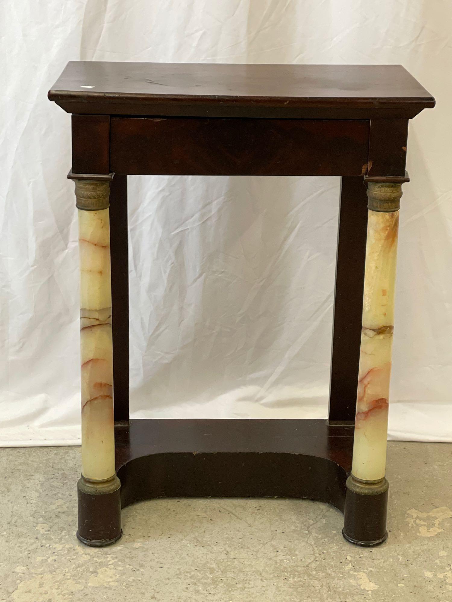 Empire Mahogany and Onyx Pier Table (1 of 5)