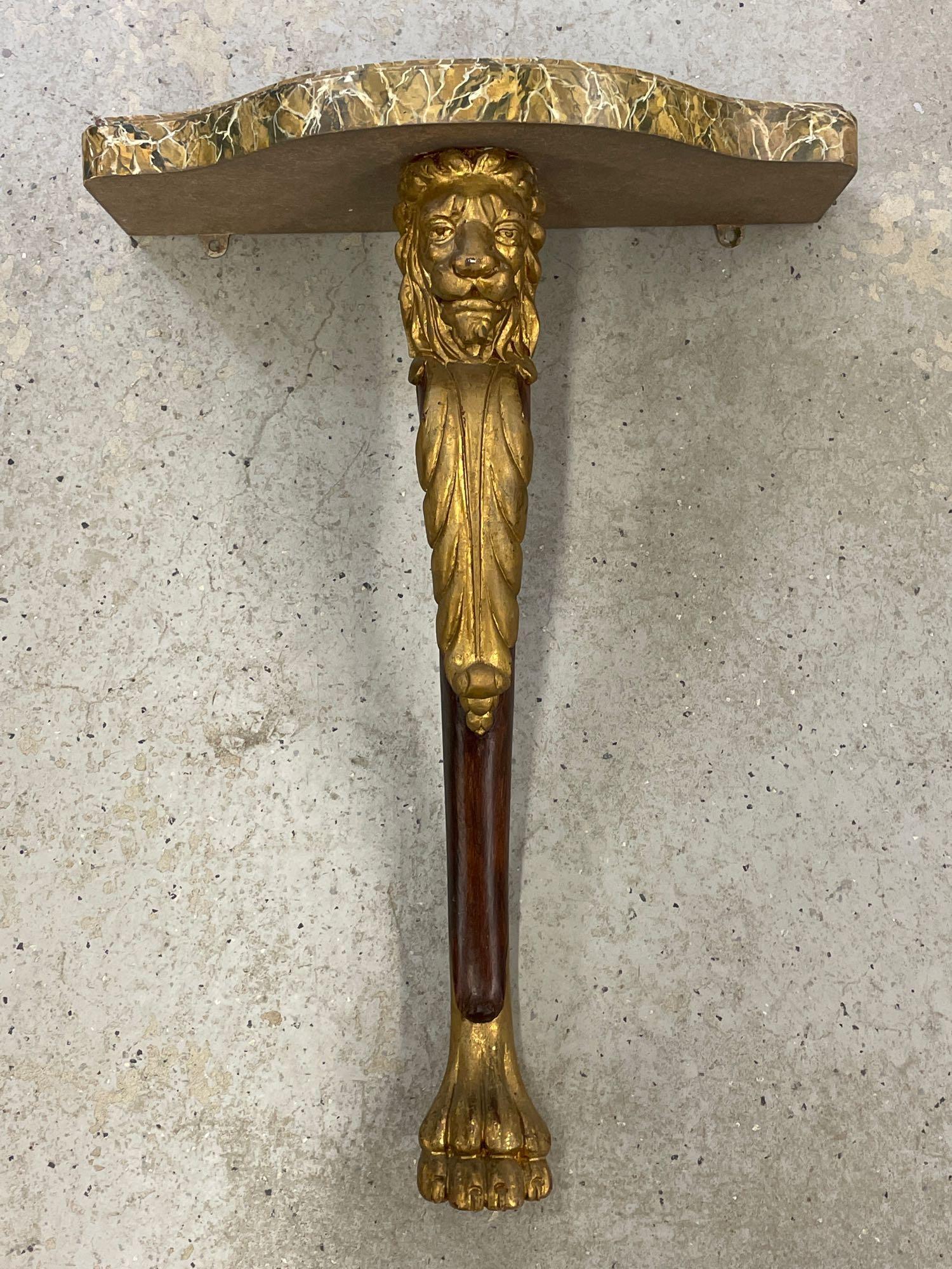 Regency-style Lion Mask Wall Console (1 of 5)