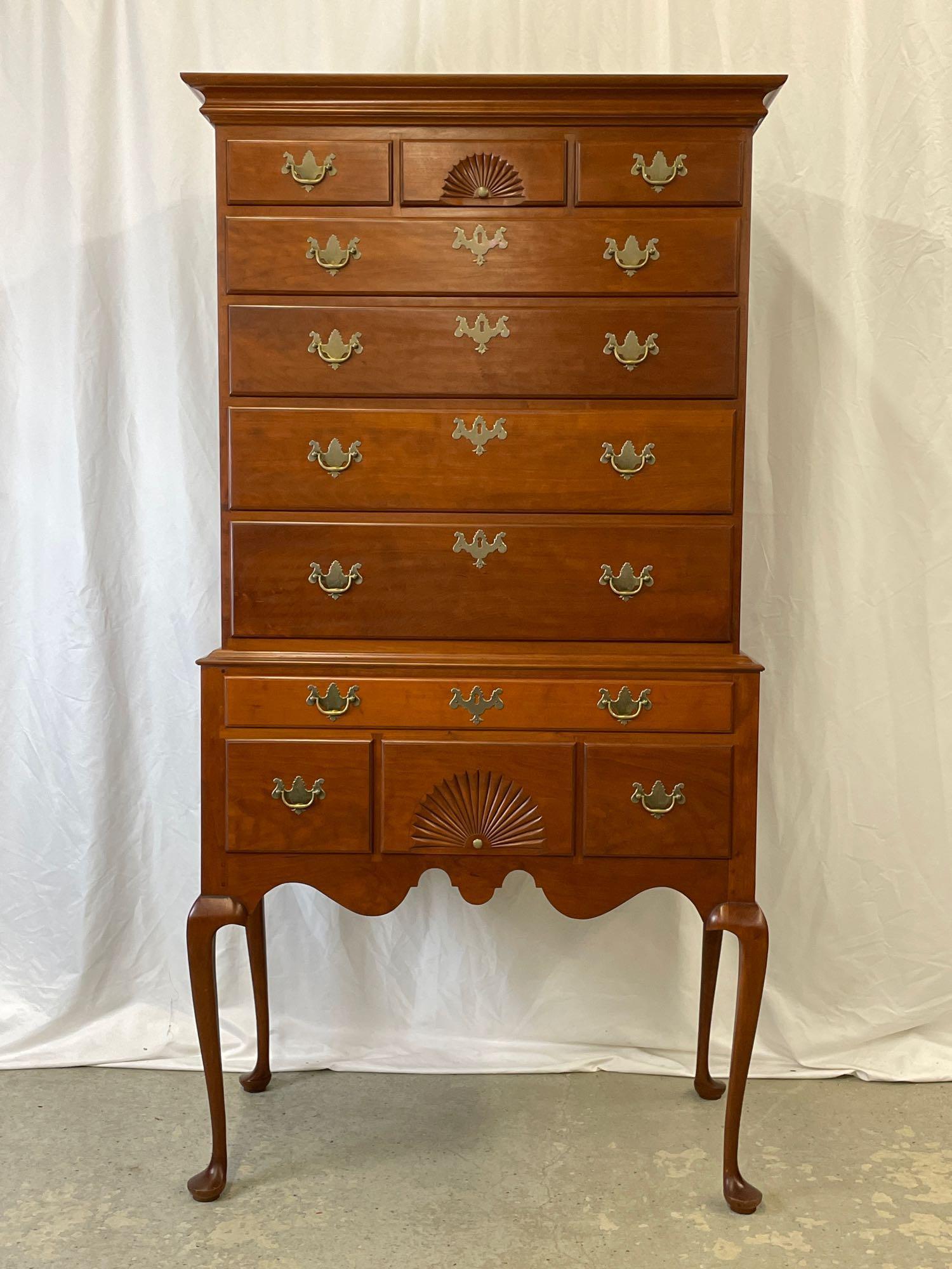 Eldred Wheeler Cherry Queen Anne Highboy (1 of 5)