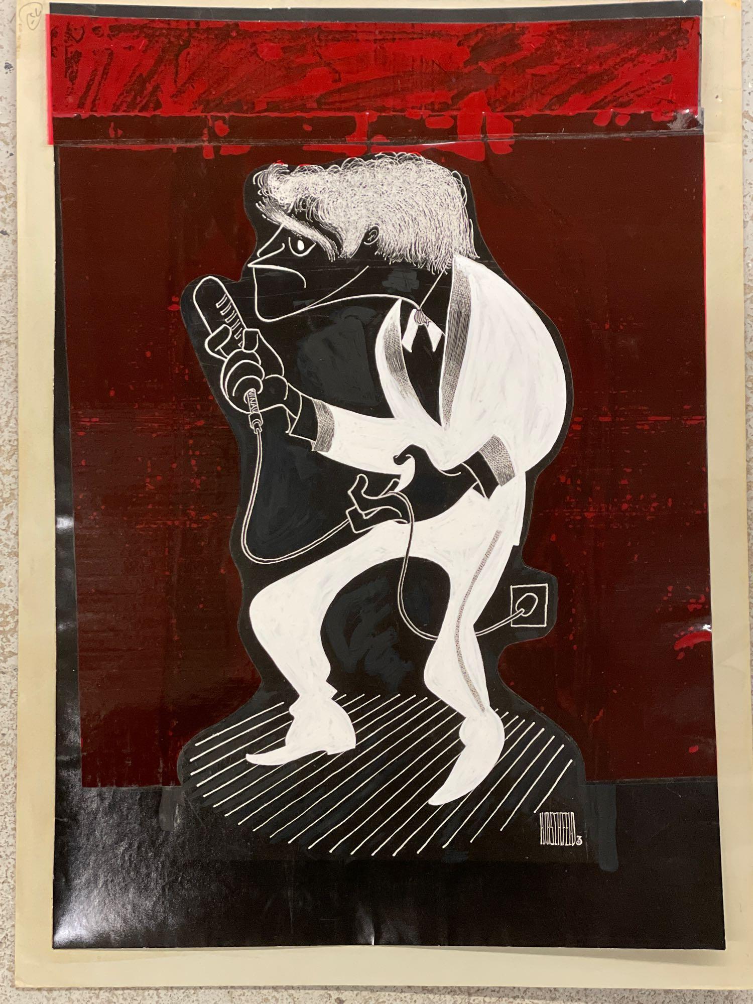 Albert Hirschfeld. Original Illustration, Singer (1 of 5)