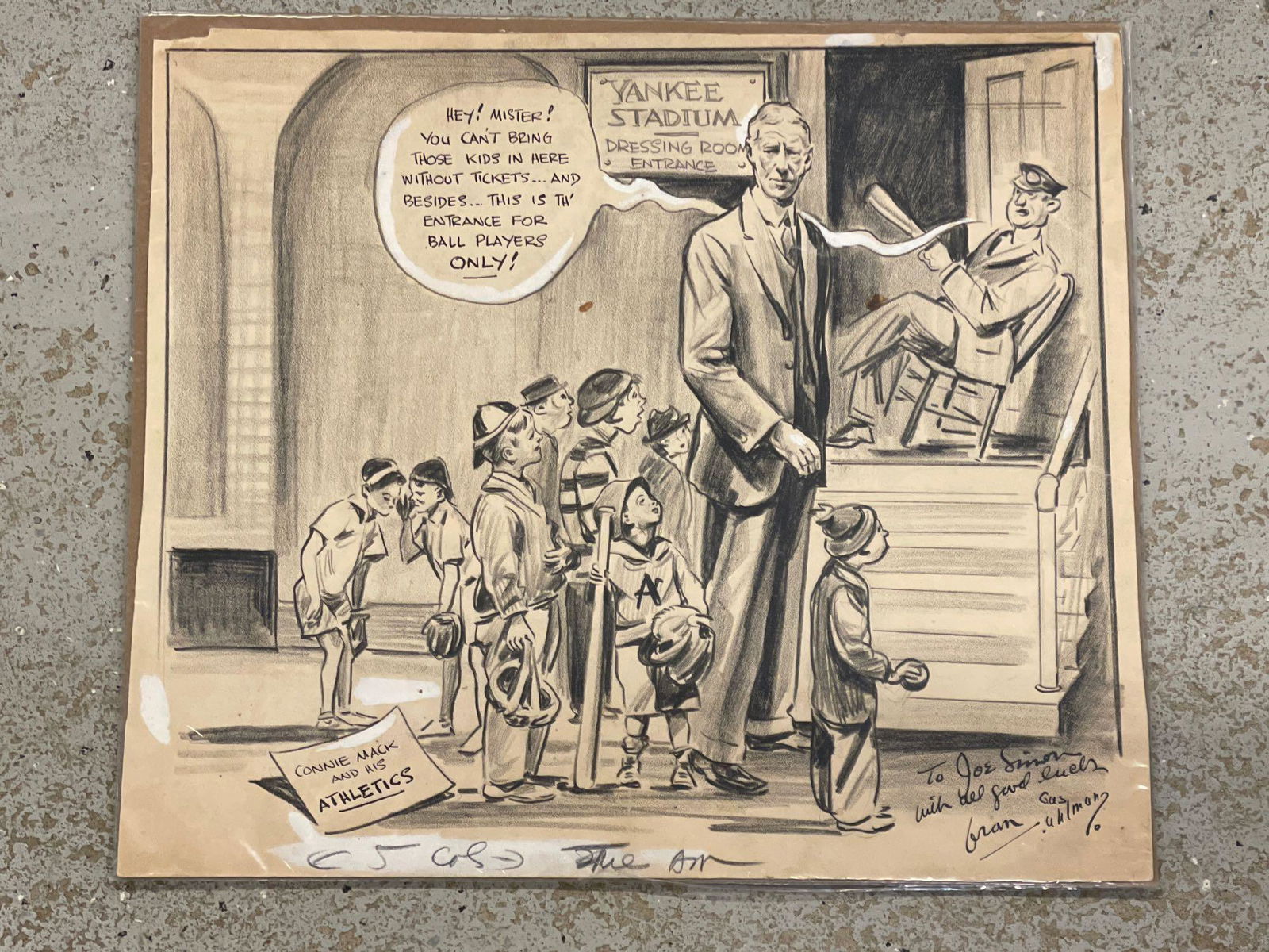 Gus Uhlman. Original Cartoon, Connie Mack (1 of 5)