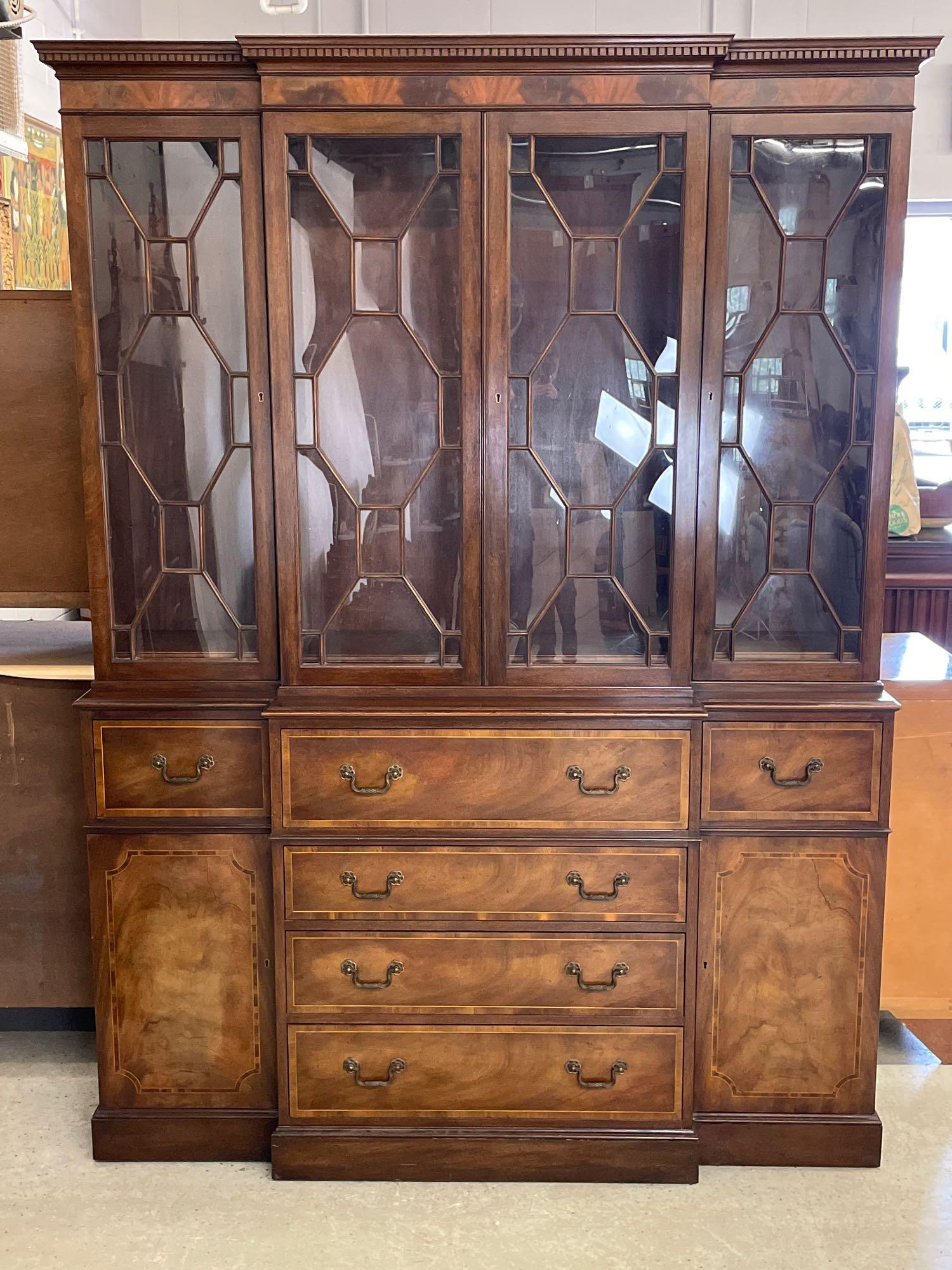 Baker Mahogany Georgian-style Breakfront (1 of 5)