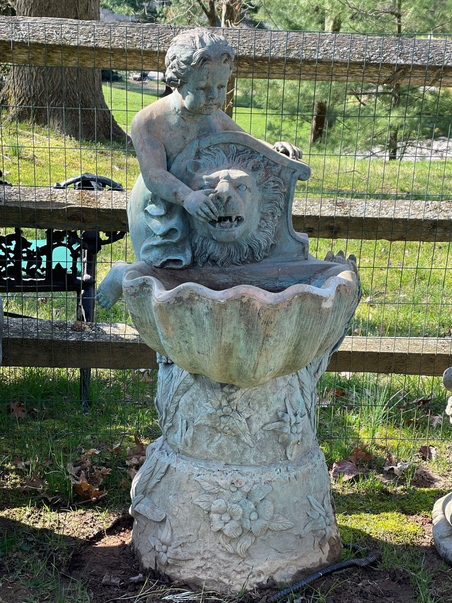 Cast Bronze Figural Garden Fountain (1 of 4)