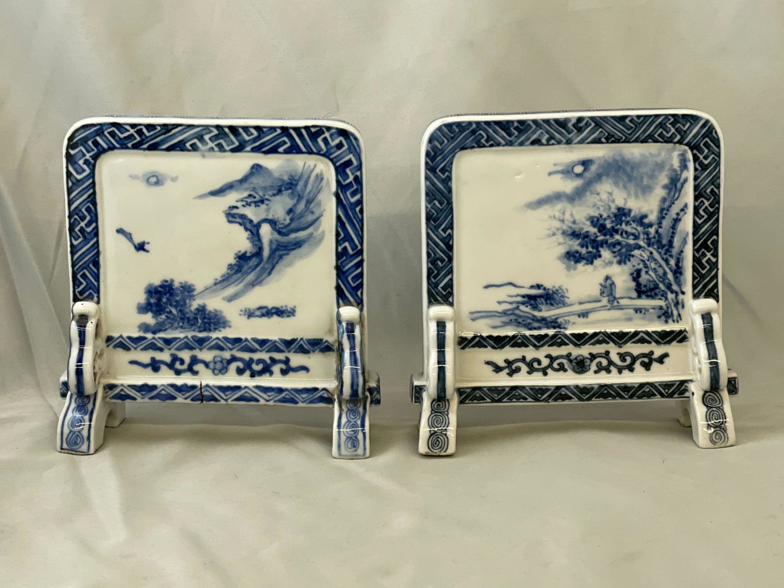 Two Japanese Blue & White Porcelain Kenbyo (1 of 5)