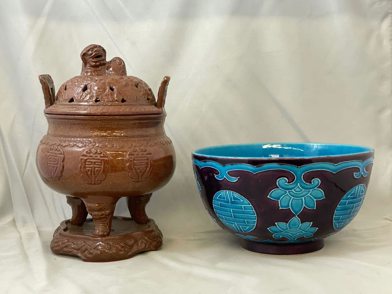 Chinese Porcelain Bowl and Censer (1 of 9)