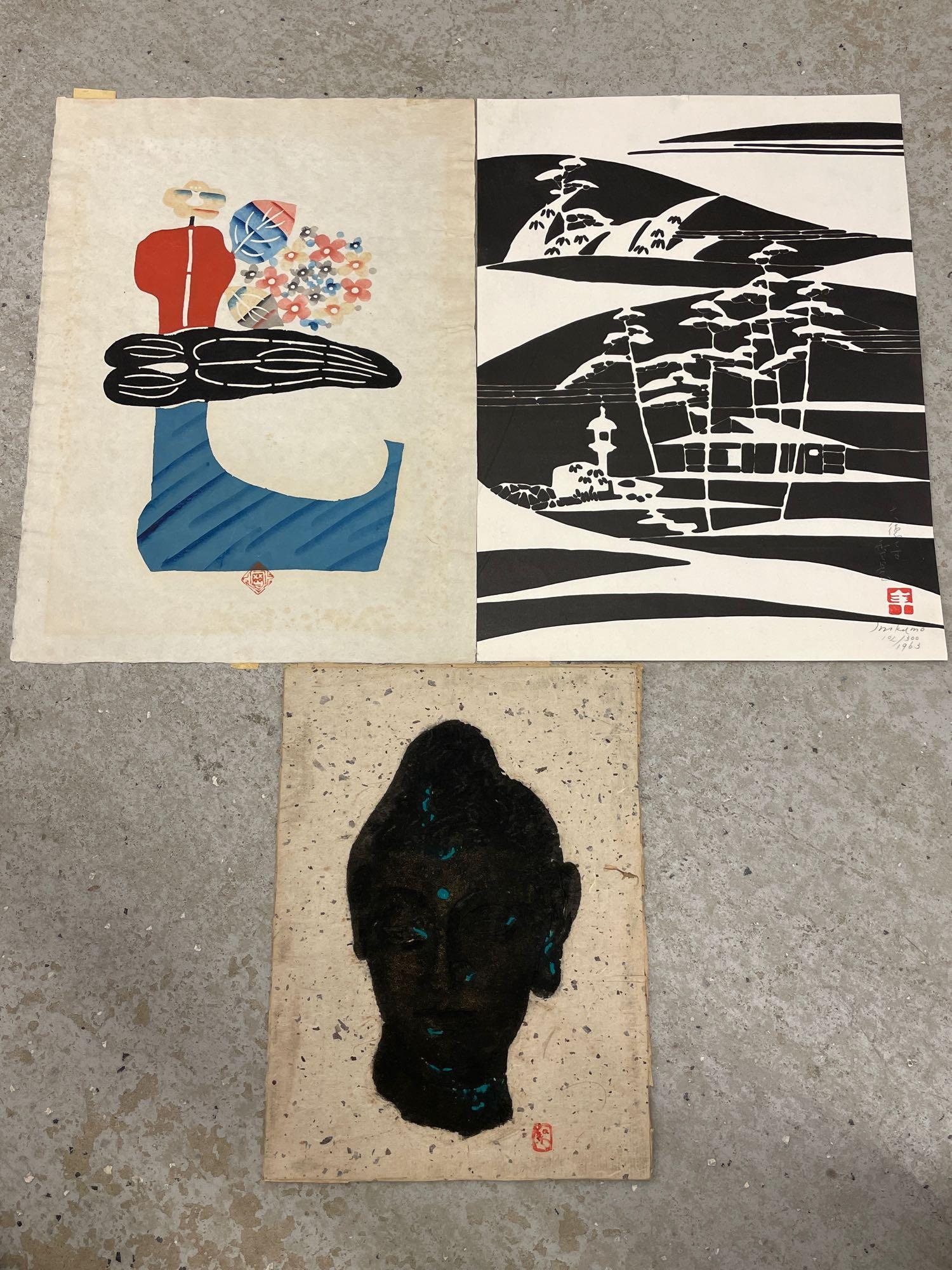 Three Japanese Woodblock Prints (1 of 7)