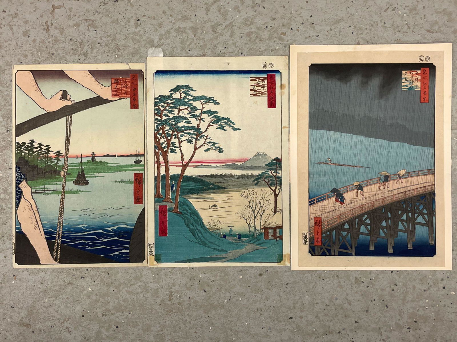 Three Ando Hiroshige Woodblock Prints (1 of 5)