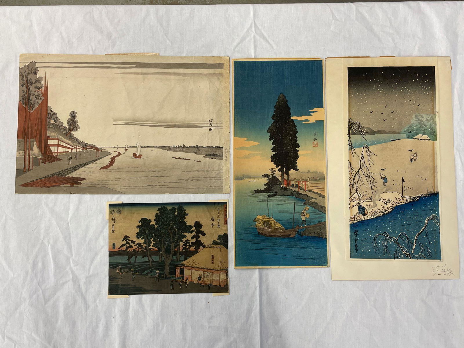 Four Japanese Woodblock Prints (1 of 8)