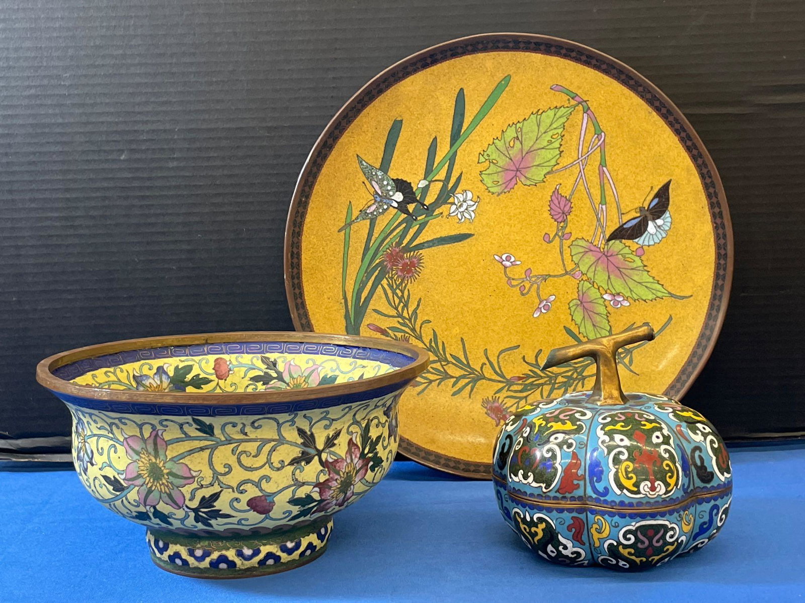 Three-piece Cloisonne Enamel Grouping (1 of 10)