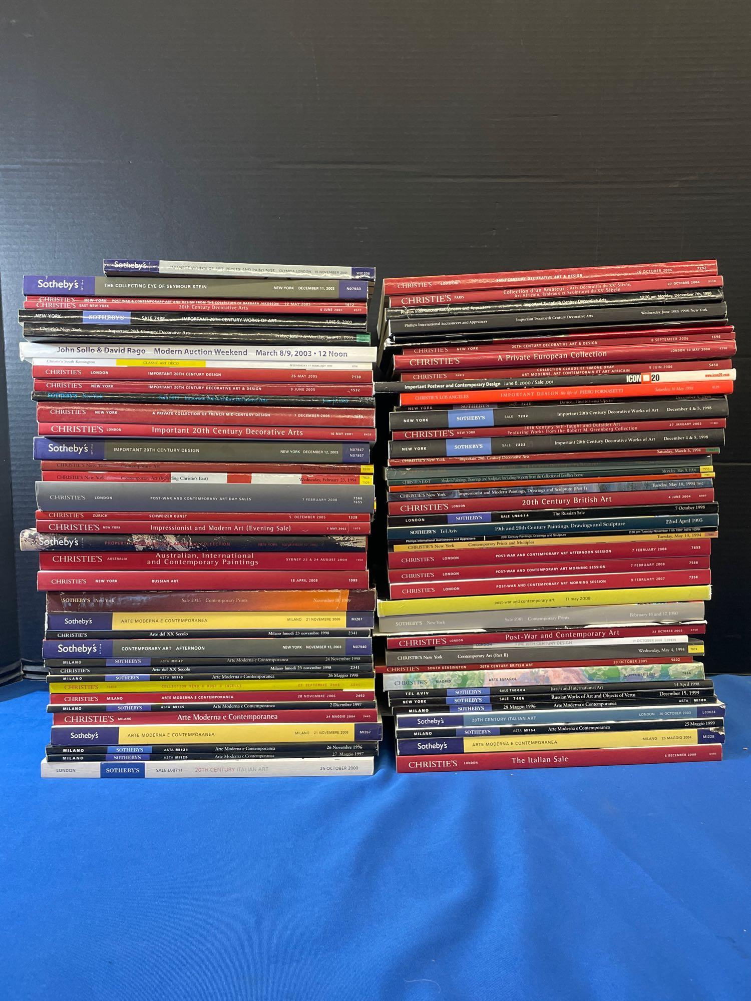 Collection of Eighty Auction Catalogs: A collection of 80 auction catalogs, mainly Sotheby's and Christie's. Contemporary art, design, etc.