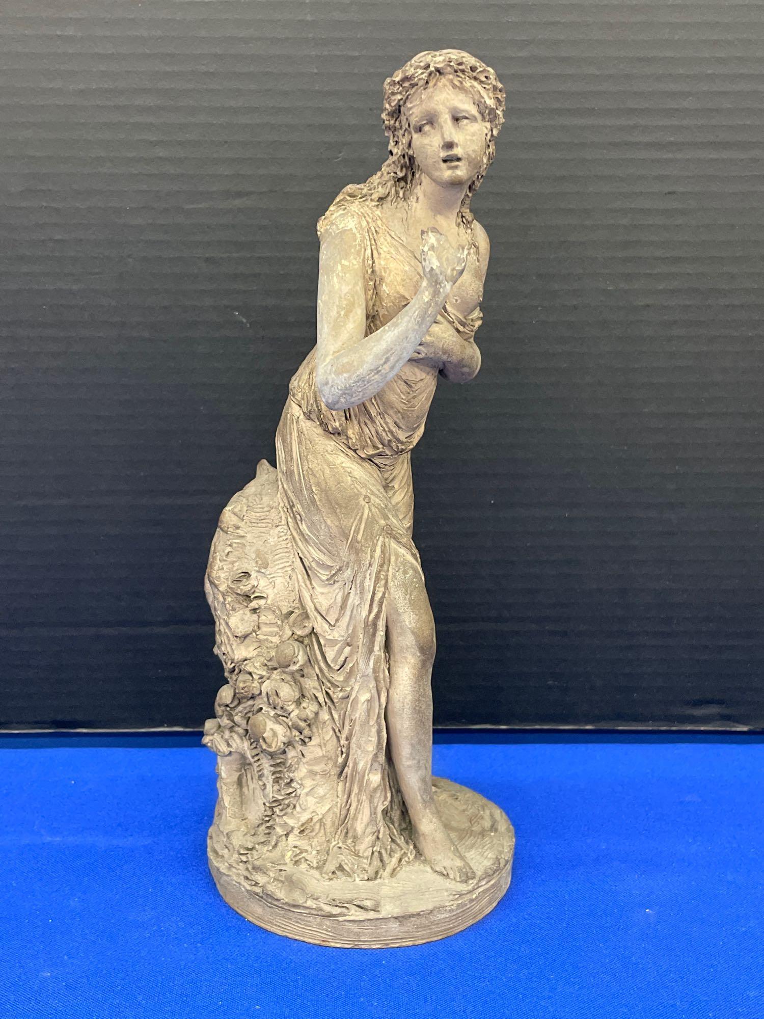 Unsigned Pottery Sculpture of a Woman (1 of 5)