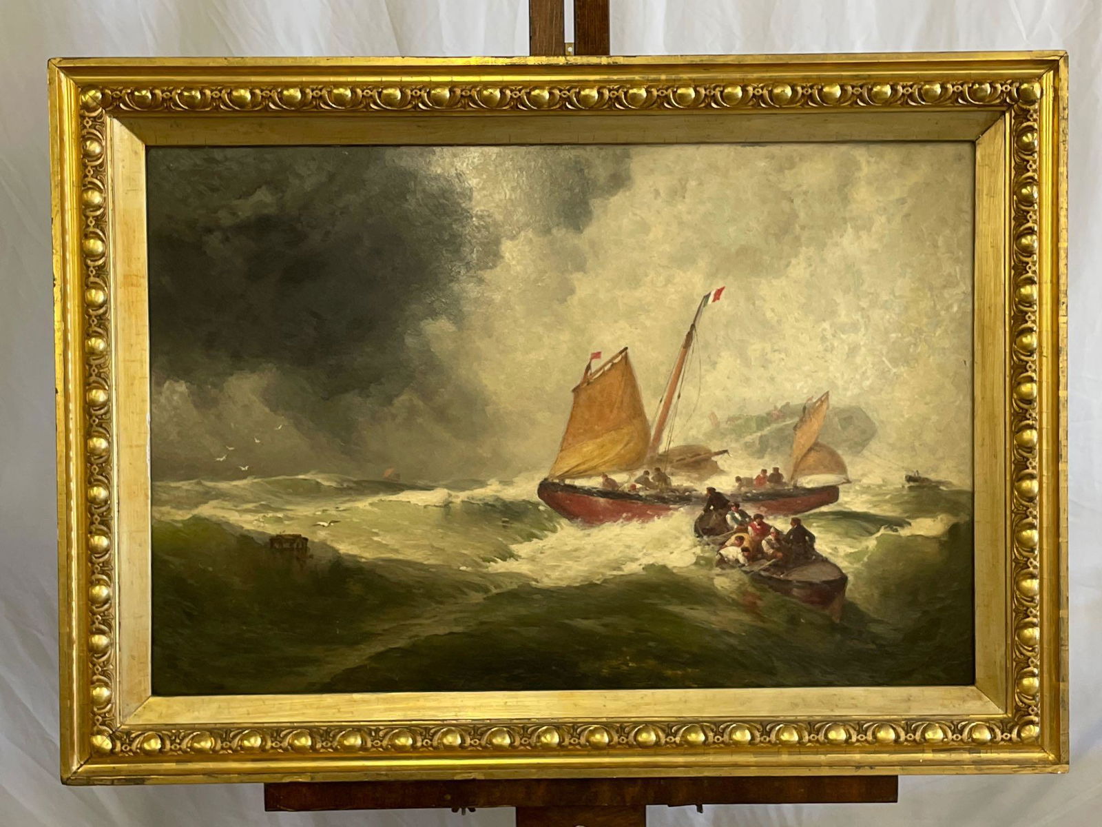 George W. Nicholson (Attrb.). Oil/Panel, Maritime Scene (1 of 7)