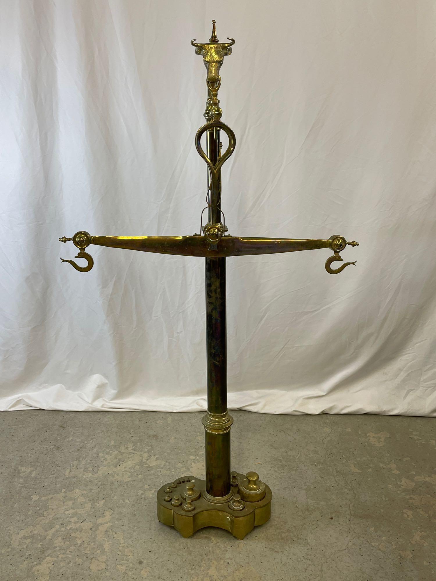 Large French Brass Butcher Scale (1 of 5)