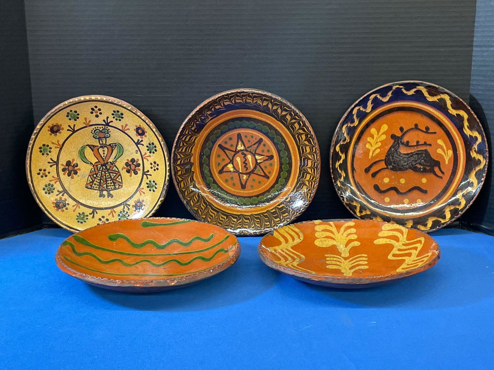 Five Greg Shooner Redware Plates (1 of 5)